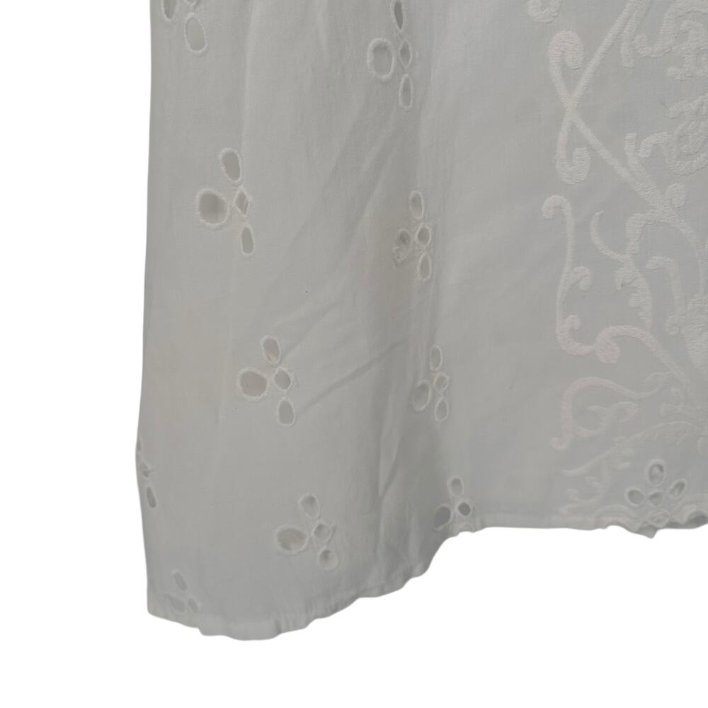 Dylan White Eyelet Lace ShortSleeve Blouse Sz Small - Picture 4 of 6